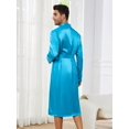 thumbnail image 2 of Men Solid Belted Satin Robe, 2 of 5
