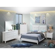 Passion Furniture Primo White Tufted Faux Leather Upholstered King Panel Bed