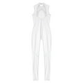 thumbnail image 4 of ZDHoor Girls Mesh Patchwork Gymnastic Jumpsuit Yoga Sports Unitard Faux Diamonds Figure Skating Leotard White 6, 4 of 7