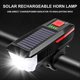 thumbnail image 2 of Luz solar para bicicleta, recargable vía USB, con pantalla de energía, lámpara frontal para bicicleta de montaña y carretera, con bocina, linterna, luz para bicicleta, 2 of 5