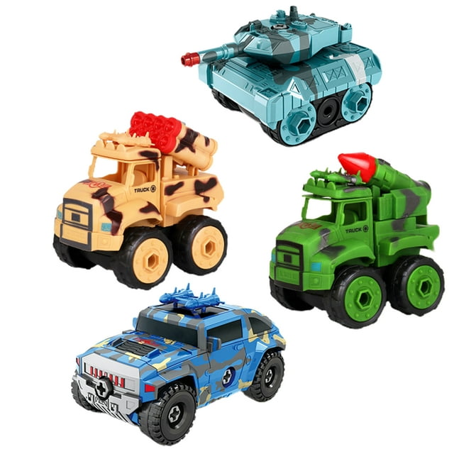 Pnellth Engineering Toy Detachable Assembly Easily Plastic Construction Vehicles Toy for Kids