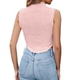 thumbnail image 5 of ManxiVoo Womens Slim Fit Sleeveless Knit Crop Top Summer Casual Stretchy Round Neck Tank for Daily Outfits M Size, 5 of 6