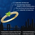thumbnail image 2 of Gem Stone King 14K Two Tone Gold Green Peridot and Lab Grown Diamond Engagement Ring for Women | 0.66 Cttw | Heart Shape 5MM | Gemstone August Birthstone | Size 9, 2 of 6