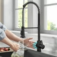 thumbnail image 2 of KRAUS Britt Touchless Sensor Commercial Pull-Down Single Handle Kitchen Faucet in Matte Black, 2 of 15