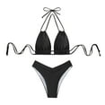 Sngxgn Women High Waisted Bikini Set Swimsuit Scoop Neck Cheeky Bathing