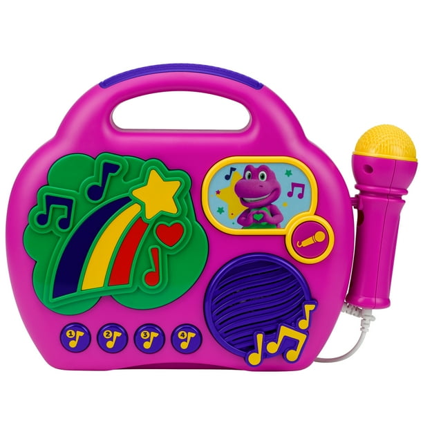 Barney 電話 おもちゃ Barney Sing Along Boombox with Microphone for Preschool - Walmart