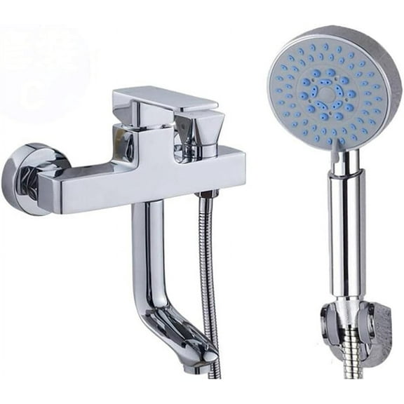 bathtub faucet Wall Mounted Bathtub Faucet with Shower Rotatable Brass Cold and Hot Water Bathroom Shower Set-F