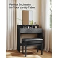 thumbnail image 5 of SONGMICS Taburete ajustable de madera para piano con almacenamiento de partituras negro, 5 of 5