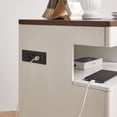 thumbnail image 6 of S-HOME Bedside Table with Gun Drawer and Charging Station, 2 Drawers and Open Shelf, Functional Nightstand for Bedroom，White, 6 of 11