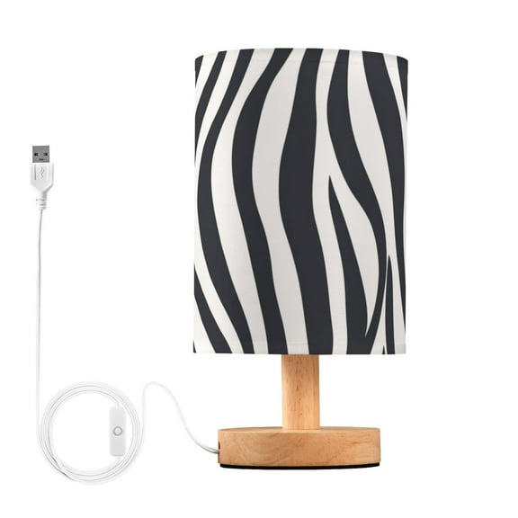 Zabra Skin Stripes Table Lamp with USB Port LED Warm Light Lamp Night Light Home Decor
