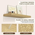 thumbnail image 6 of 36Inch Floating Shelves for Wall 2 Pack Shelves for Bedroom|Kitchen|Bathroom Wall Mounted Rustic Wood Floating Shelf with Invisible Brackets for Books|Storage|Decor, Oak, 6 of 12