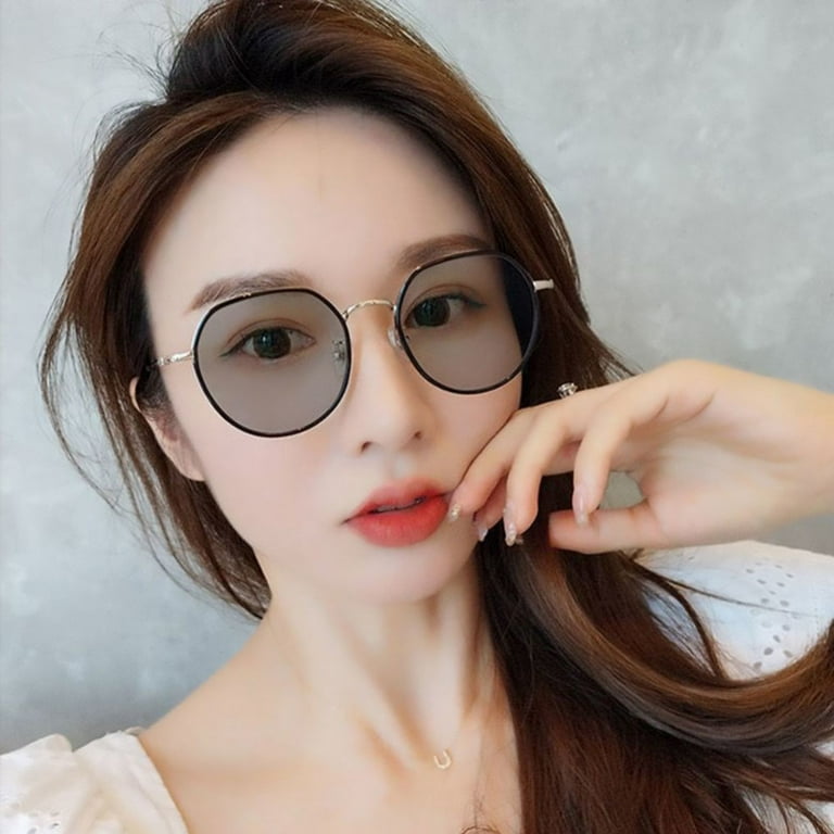1pc Brown Frame Glasses And 1pc Colorful Glasses Chain