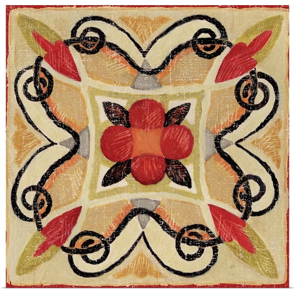 Great BIG Canvas | "Bohemian Rooster Tile Square I" Art Print - 20x20