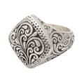 thumbnail image 5 of NOVICA Artisan Handmade .925 Sterling Silver Signet Ring Crafted Indonesian Style Cocktail 'Java Square', 5 of 9
