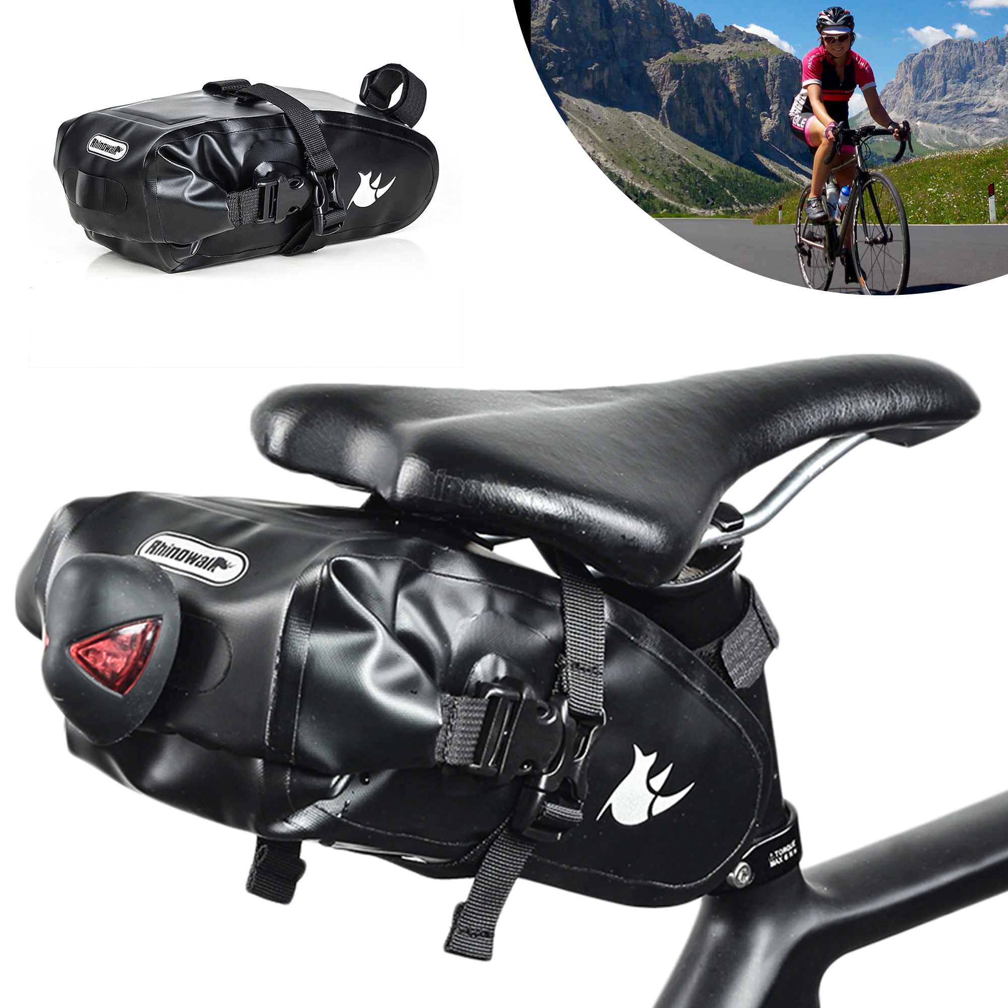 Waterproof Bike Cycling Saddle Bag Seat Pouch Bicycle Tail Rear Storage Case UK