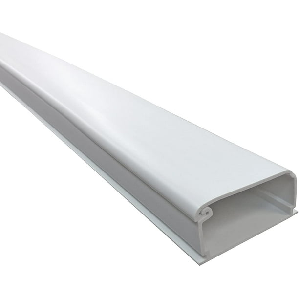 XLarge 5 Foot Latching Surface Cable Raceway Channel Size 1.9"W x 1"H 5 Sticks White