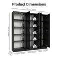 thumbnail image 3 of Madesa Kitchen Set 3 Pantry Storage Cabinet with 15 Utility Shelves 71"L Wooden Organization Unit for Kitchen - Black, 3 of 9