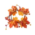 thumbnail image 2 of XYAIYT Maple Leaf Pumpkin Wreath Christmas Decorations Realistic Silk Leaves with Foam Pumpkins Handmade Candle Ring Centerpiece for Mantel Table Door Wall Autumn Decor 5.9in Orange, 2 of 6
