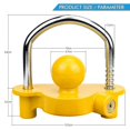 thumbnail image 2 of Anti-theft Trailer Lock Universal Trailer Lock For Trailer Caravan Boat High Security Trailer Lock 2 Keys Lock, 2 of 5