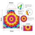 thumbnail image 7 of Rainbow Tie Dye Mandala Pattern Apron-Garden Aprons for Women with Pockets-Cotton Linen Waterproof Kitchen Cooking Gardening Aprons Adjustable for Kitchen,Cooking,BBQ and Salon 33x27 Inch, 7 of 7