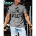 thumbnail image 3 of Gymish Gray Beard Great Bod Workout Shirt for Men – Funny Motivational Gym T-Shirt, Athletic Fitness Wear, Heather Grey with Sleeve Logo, Large, 3 of 6