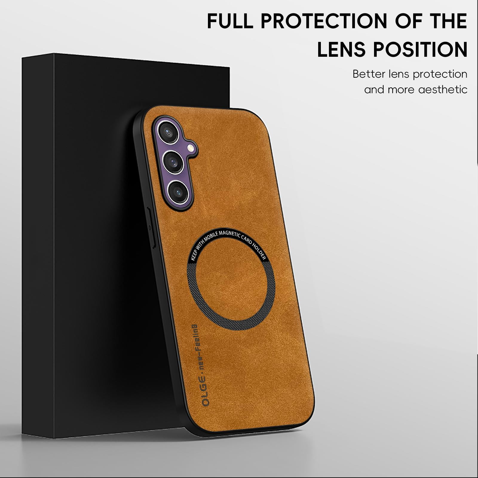for Samsung Galaxy A17 5G Case Magnetic, Compatible with Magsafe & Car Mount Slim Fit Shockproof Anti-Scratch Bumper Drop Protection Phone Case for Samsung Galaxy A17 5G, Brown