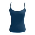 thumbnail image 5 of Huowey Women Tank Top Solid Color Basic Round Neck Padded Sleeveless Spaghetti Strap Slim Fit Classic Camisole Summer Lightweight Soft Trendy Relaxed Casual Yoga Tunic Tops ,Navy,XL, 5 of 6