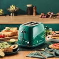 thumbnail image 2 of Tostadora Roter Mond de 2 rebanadas, retro, de acero inoxidable, color verde, 2 of 9