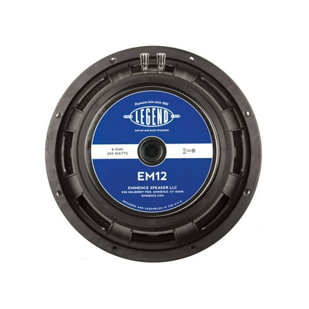 Eminence Legend EM12 12" Lead/Rhythm Guitar Speaker, 200 Watts at 8 Ohms