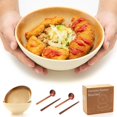 thumbnail image 3 of 8 Inch Ceramic Ramen Bowl Set of 2, 40oz  Bowls with Spoons & Chopsticks,Durable,Microwave & Dishwasher Safe, for Ramen,Pho,Salad,Soup,Noodles,Mixing bowls(), 3 of 6