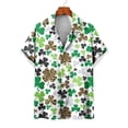 thumbnail image 5 of Camisas de playa hawaianas nuevas de verano para hombres y mujeres, camisa para parejas, camisa de manga corta con solapa estampada con trébol de cuatro hojas, camisas florales coloridas, 5 of 5