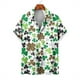 thumbnail image 5 of Camisas de playa hawaianas nuevas de verano para hombres y mujeres, camisa para parejas, camisa de manga corta con solapa estampada con trébol de cuatro hojas, camisas florales coloridas, 5 of 5