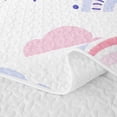 thumbnail image 5 of Erosebridal Pastel Cartoon Rainbow Quilt Full for Girls, Cartoon Cloud Sun Print Full Bedspread Sets, 3-Piece, 5 of 7