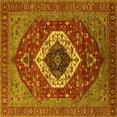 thumbnail image 1 of Ahgly Company Indoor Square Persian Yellow Traditional Area Rugs, 5' Square, 1 of 4