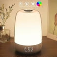 thumbnail image 1 of Touch Wake Up Night Light with Sunrise Simulation Alarm Clock, 3-Way Dimmable Warm White Bedside Lamp RGB Ambient Table Bedside Lamp, Timer Mode, 1 of 5