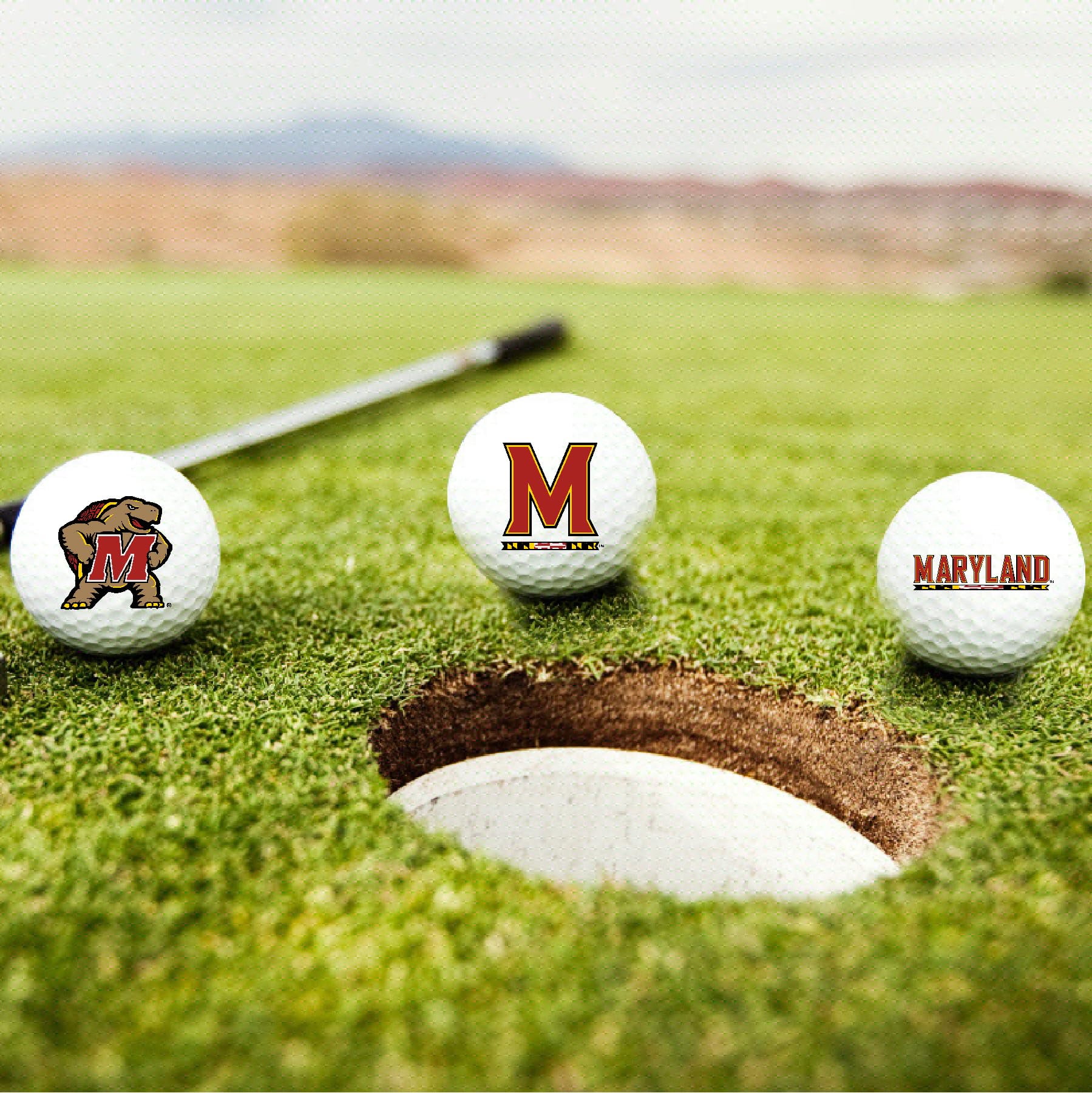 University of Maryland Terrapins Logo Edition Officially Licensed NCAA Taylormade Distance+ Golf Balls 12-Pack (Dozen)