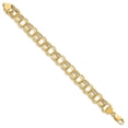thumbnail image 2 of 14K Yellow Gold Lite 11mm Triple Link Charm Bracelet, 2 of 3