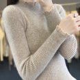 thumbnail image 6 of Atogsazn Women's Knitted Cotton Sweater Casual Loose Fit Long Sleeve Pullover Sweaters Fall Winter Tops Khaki XXL Fashion, 6 of 7
