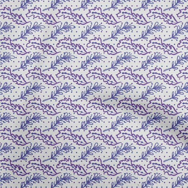 oneOone Tissu Georgette Viscose Violet Feuilles Matériel de Robe Tissu Imprimé Tissu au Mètre 42 Pouces de Large