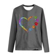 thumbnail image 4 of Pimelu Valentines Day Shirts Women Spring Tops for Women Loose Long Sleeve Round Neck Casual Pullover Blouses Valentines Trendy Dog Paws Heart Print Tshirts, 4 of 5