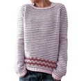 thumbnail image 2 of Bovemsi Sweaters for Women Cozy Women's Knitted Isle Print Retro Sweater Casual Loose Crewneck Long Sleeve Lightweight Fall Sweaters, 2 of 5