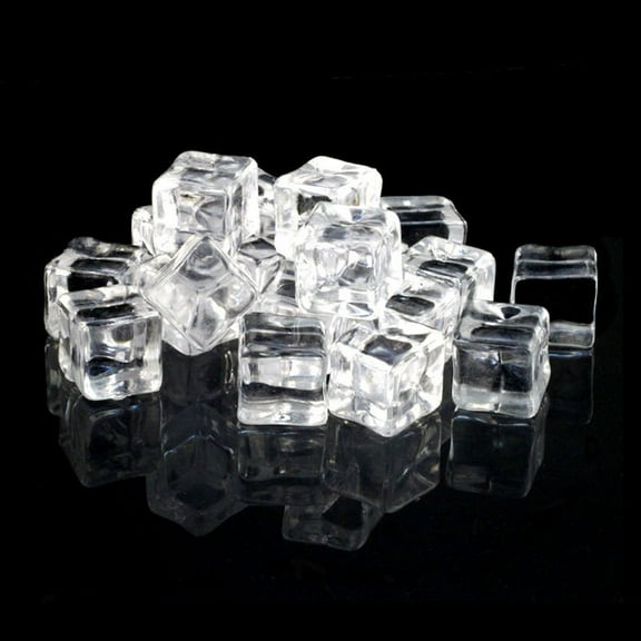 25pcs Reusable Ice Cubes Washable Ice Cubes Refreezable Ice Cubes for Whiskey, Cocktails, Coffee - Re-freezable & Washable(Transparent)