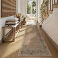 thumbnail image 3 of SUNDEREY 2'6"x8' Floral Easy Jute Kitchen Rug,Runner Rugs 2.6x8ft Hallway Easy Jute Rug,Non Slip Washable Rug,Soft Non-Slip Khaki Indoor Carpet for Entryway Laundry Bedroom,Wreath&Fleur, 3 of 9