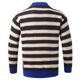 thumbnail image 3 of Mens Thickening Striped V-Neck Cardigan Sweater Long Sleeve Button Down Overcoat, 3 of 6