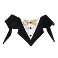 thumbnail image 4 of Tail Trends Formal Dog Wedding Bandana with Gold Ribbon Bow Tie (M), 4 of 4