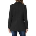 thumbnail image 3 of INSPIRE CHIC Women's Blazer Lapel Collar One Button Faux Suede Dressy Suit Jacket M Black, 3 of 6