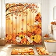 thumbnail image 4 of FRAMICS 16-Piece Fall Shower Curtain Sets with Rugs, Maple Leaves Pumpkin Bathroom Sets, Waterproof Fabric Bathroom Curtain Decor with Hooks, 4 of 11