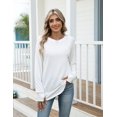 thumbnail image 6 of Zeagoo Tshirts For Women Thumb Hole Cotton Long Sleeve Shirts Tunic Blouses for Leggings, 6 of 6
