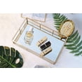 thumbnail image 1 of Gold Mirror Tray, Glass Metal Perfume Tray Dresser Tray Jewelry Tray, Decorative Tray Vanity Makeup Perfume Organizer Tray for Bathroom Bedroom Cosmetics Storage, 1 of 9