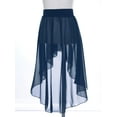 thumbnail image 5 of Nyeemya Kids Girls One Shoulder Long Sleeve Dance Crop Tops with Chiffon Skirt Set Navy Blue 14, 5 of 7